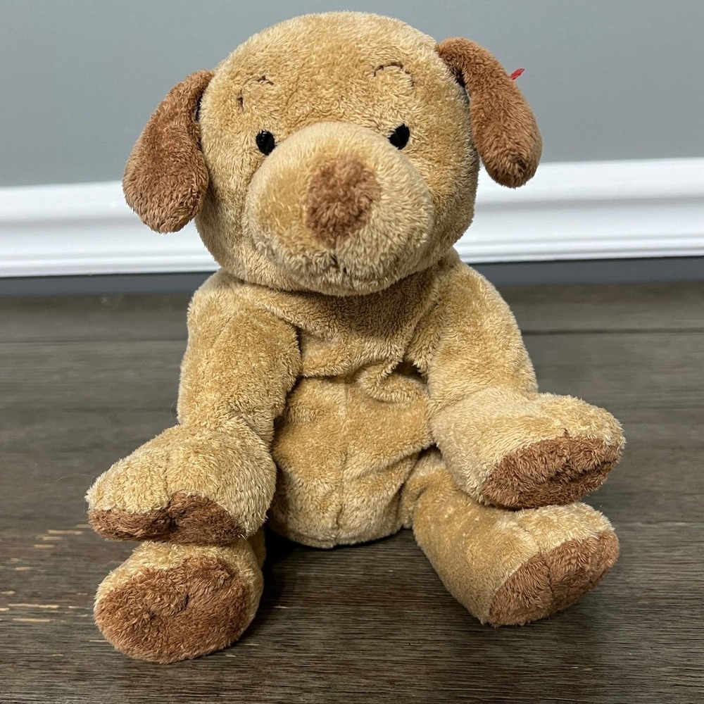 Vintage 2003 TyLux Pluffies Puppers the Tan Puppy Dog Plush Stuffed Animal Toy